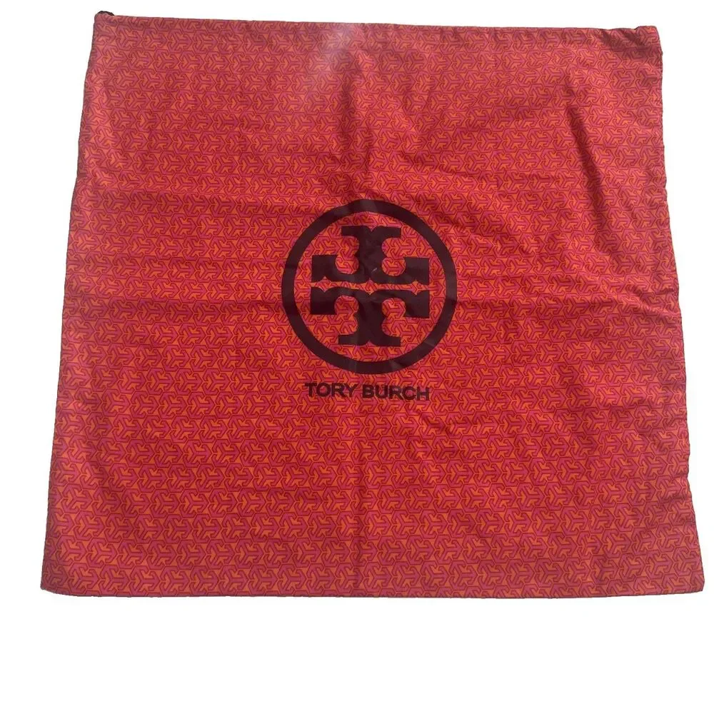 Tory Burch Dust Bag Large Geometric Logo Pink Orange Women Storage Travel Pouch